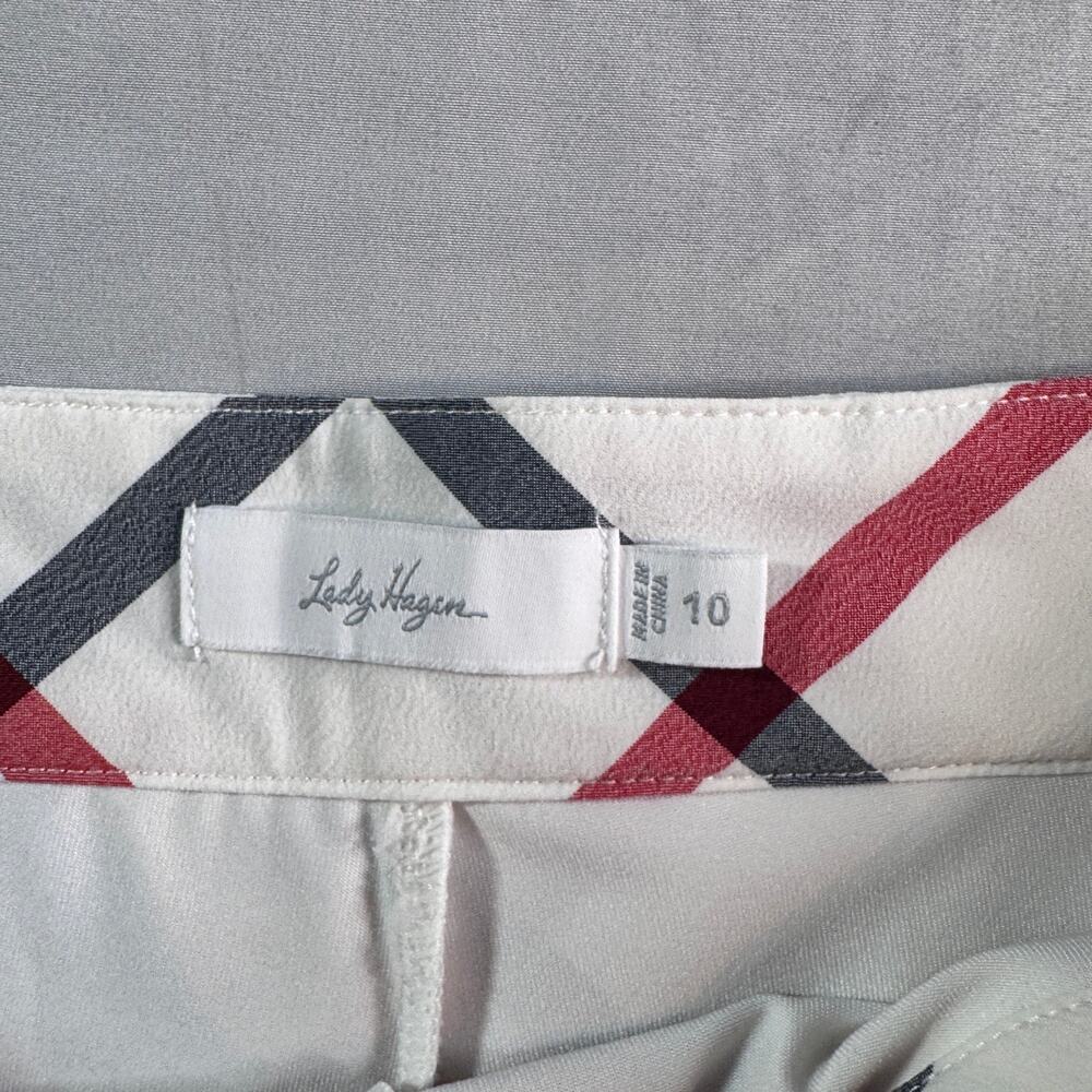 Lady Hagen Golf Skort Womens 10 White Red Navy Plaid Stretch Athletic Skirt - Picture 3 of 10